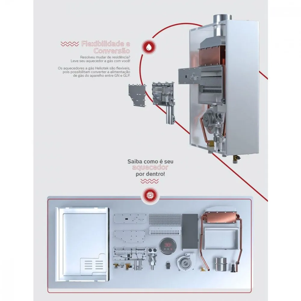 Aquecedor A Gás Glp Premium GWE-26LT Heliotek