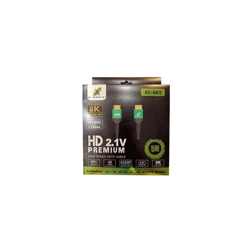 Cabo Hdmi 2.1 8K 5 Metros X-cell