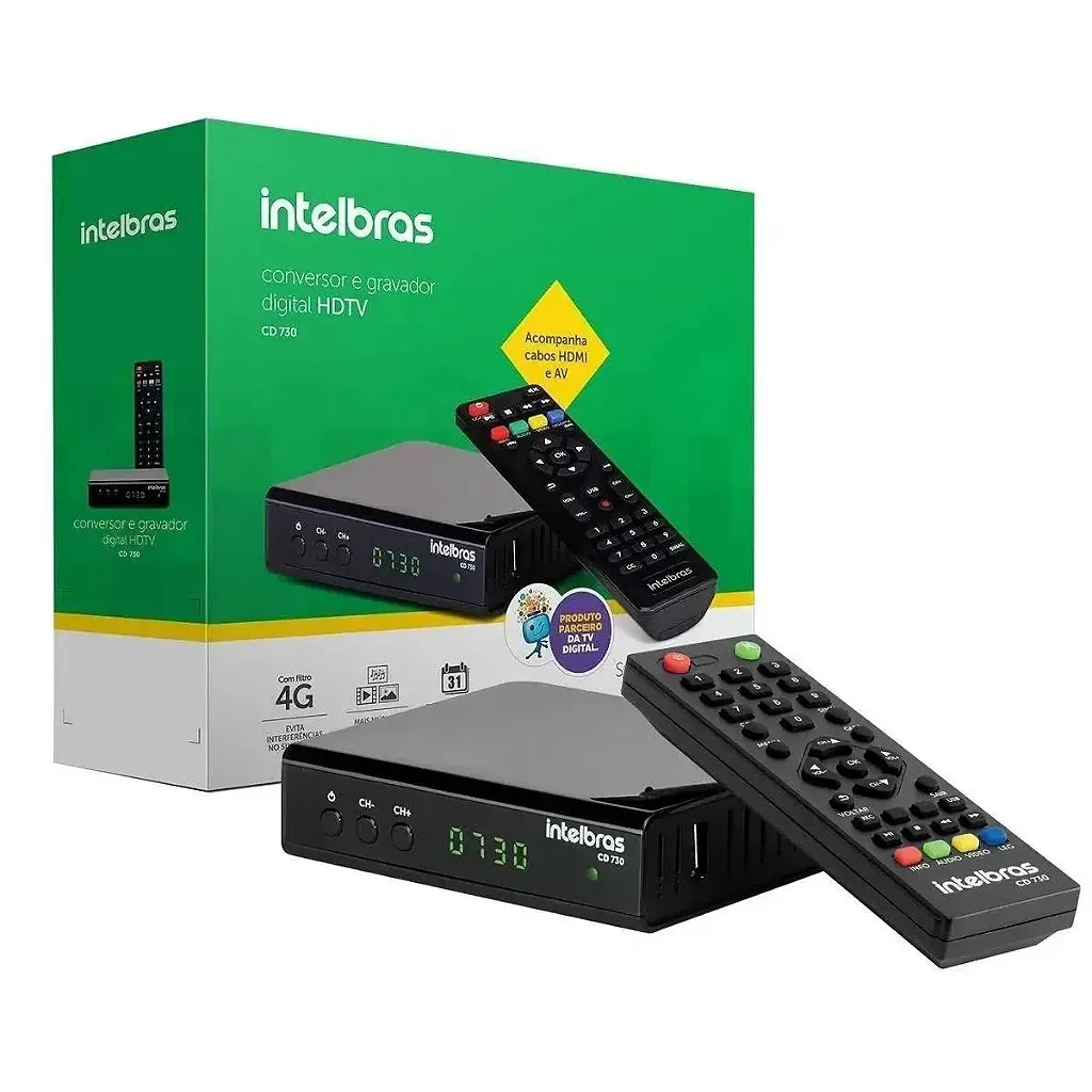 Conversor Digital de Tv Com Gravador CD 730 Intelbras