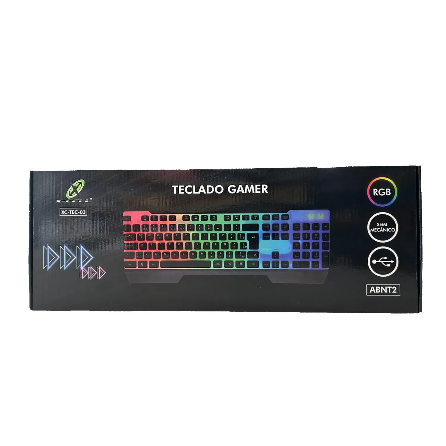 Teclado Gamer RGB Semi Mecânico XC-TEC-03 X-Cell